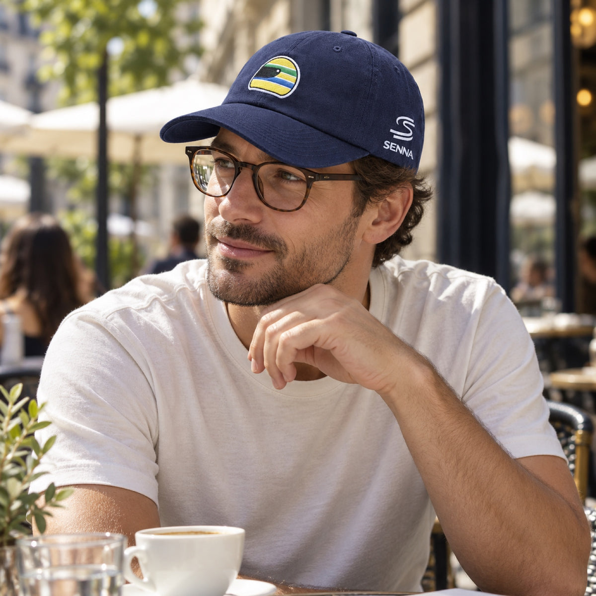 Ayrton Senna Helmet Cap – Navy Blue – illustrative photo (AI)