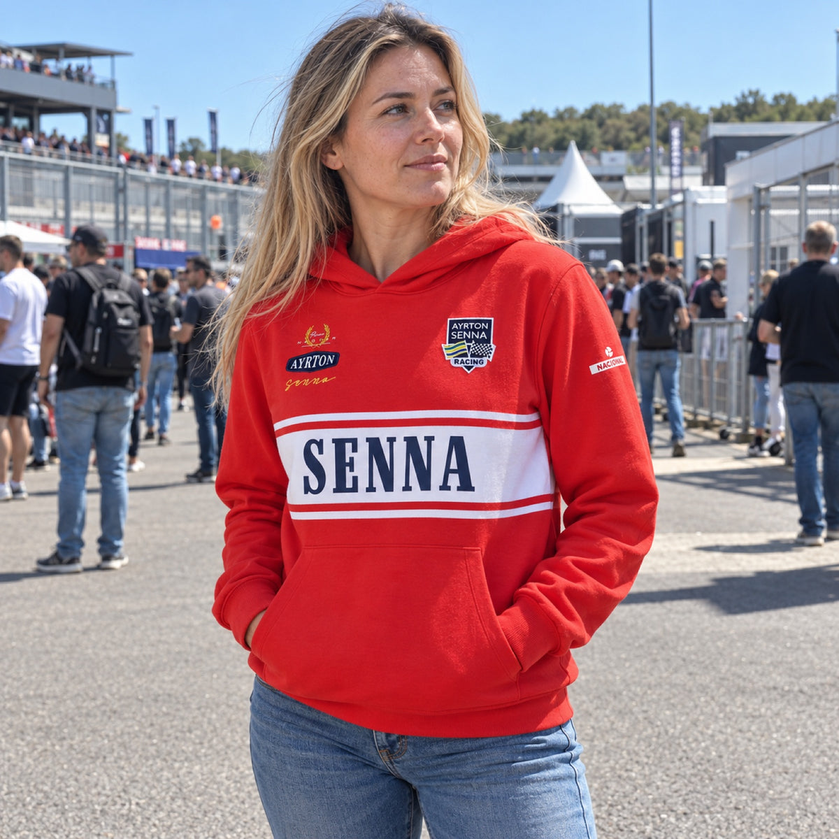 Ayrton Senna Legend Hoodie – Red – ilustrační foto 2 (AI)