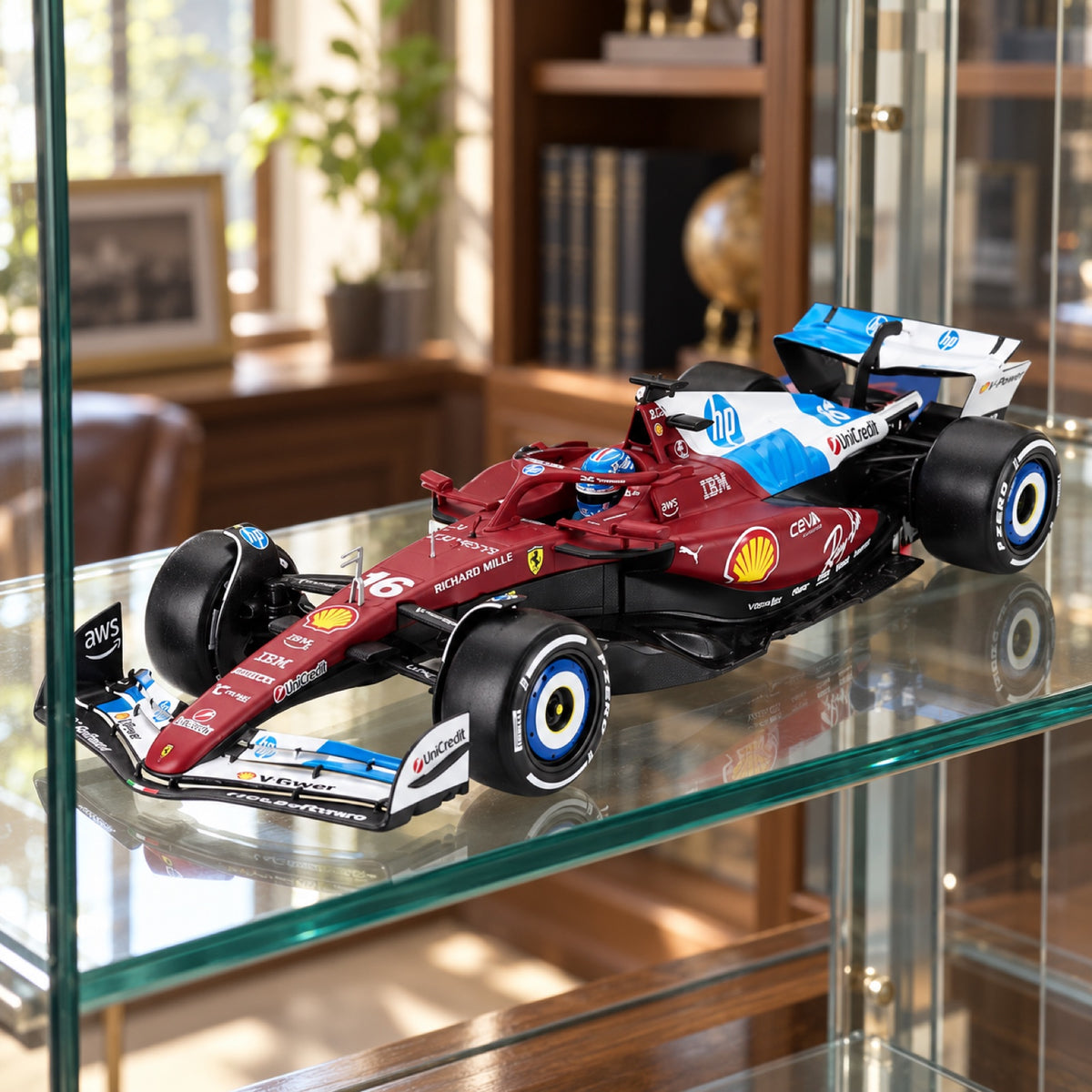 Bburago Scuderia Ferrari SF-25 Model #16 Charles Leclerc – Miami GP – illustrative photo (AI)
