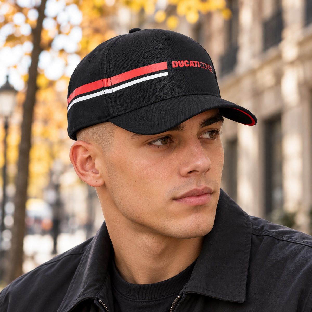 Ducati Corse Logo Cap – Black – illustrative photo (AI)