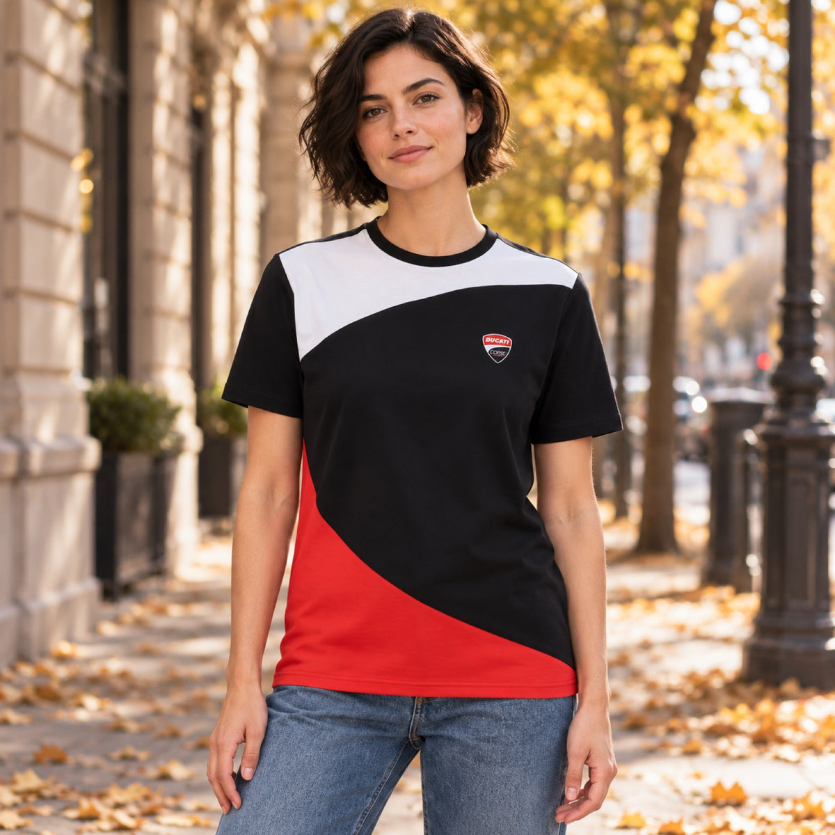 Koszulka casual Ducati Corse z logo – czarna – zdjęcie poglądowe (AI)