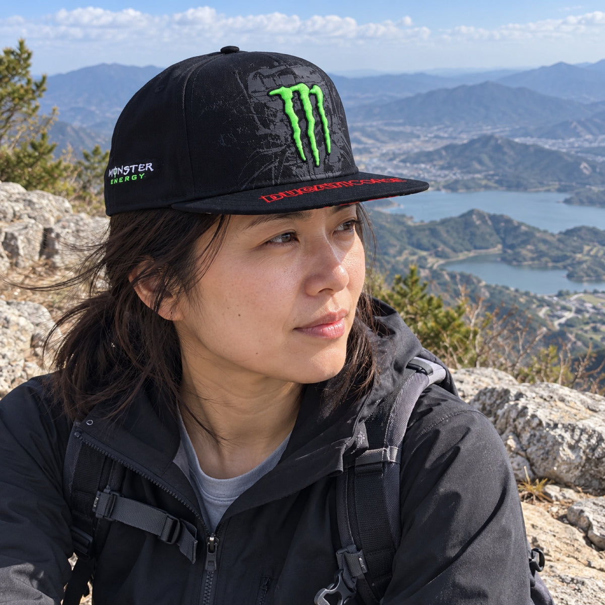 Ducati Corse – Monster Energy Flat Peak Fan Cap – ilustrační foto 2 (AI)