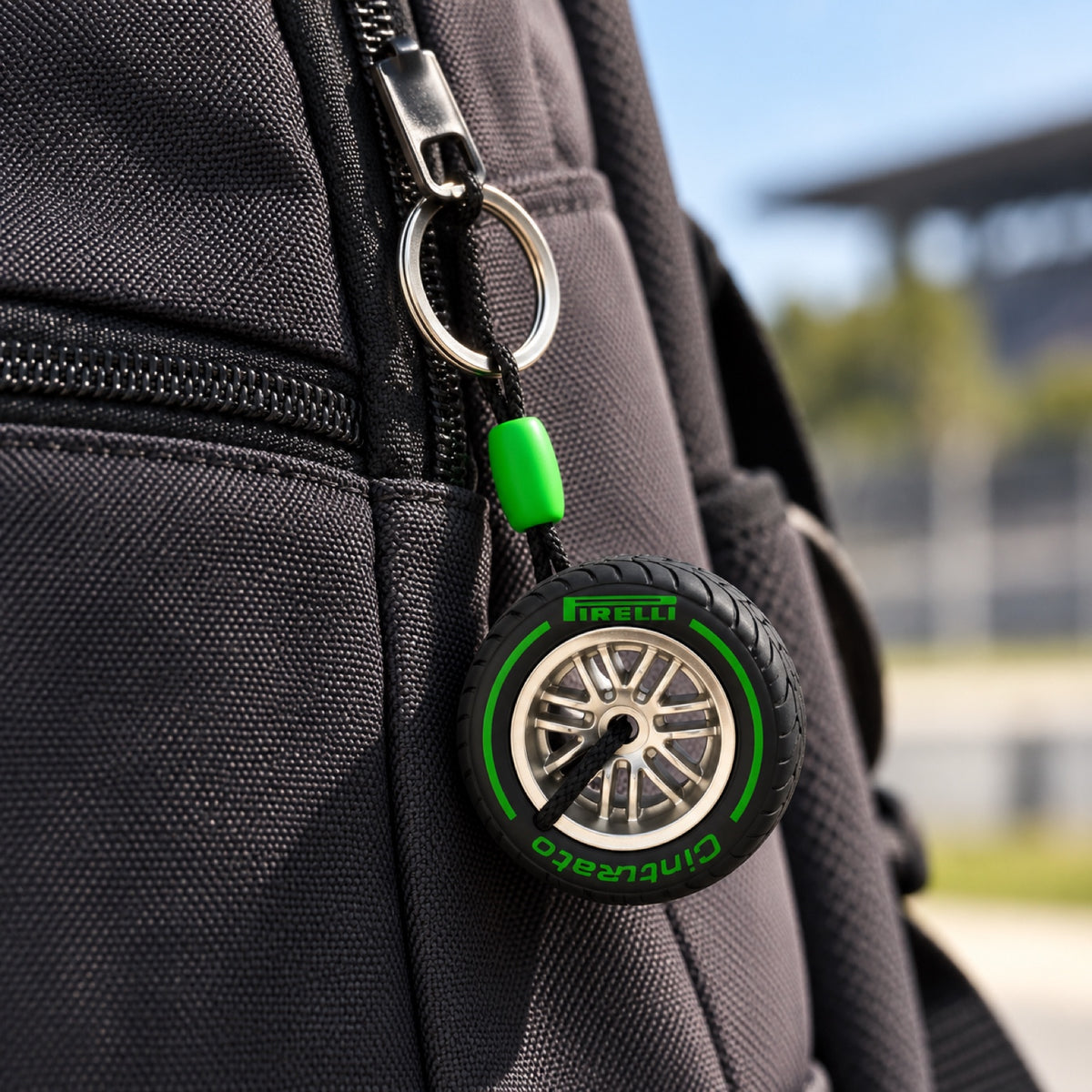 F1 Tech Pirelli TYRE 18 Keyring – Green – illustrative photo (AI)