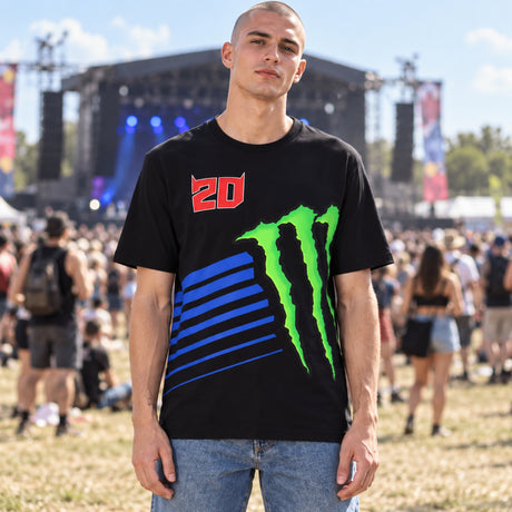 Koszulka Fabio Quartararo z logo Monster Energy – czarna – zdjęcie poglądowe (AI)