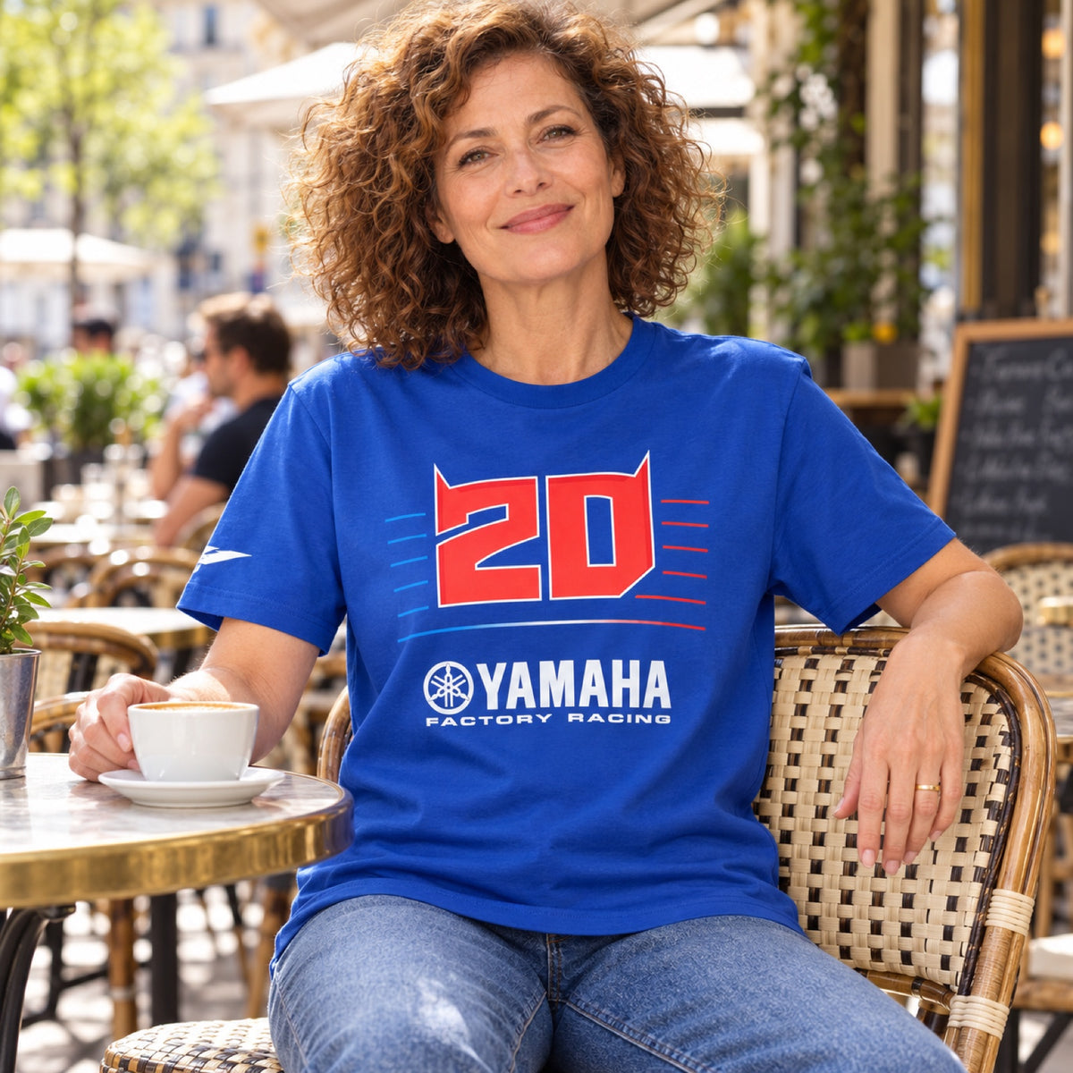 Koszulka Fabio Quartararo z logo Yamaha MotoGP – niebieska – zdjęcie poglądowe (AI)
