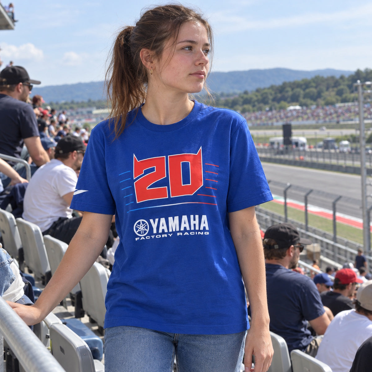 Fabio Quartararo Yamaha MotoGP Logo T-Shirt – Blue – ilustrační foto 2 (AI)
