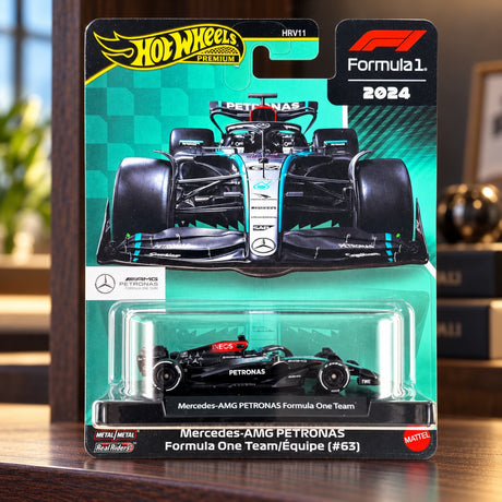 Model Hot Wheels F1 Premium – George Russell Mercedes AMG Petronas F1 – zdjęcie poglądowe (AI)