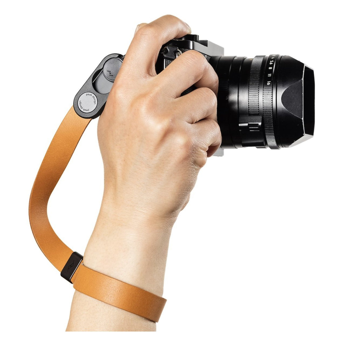 Peak Design Cuff - leather camera wrist strap - Amber