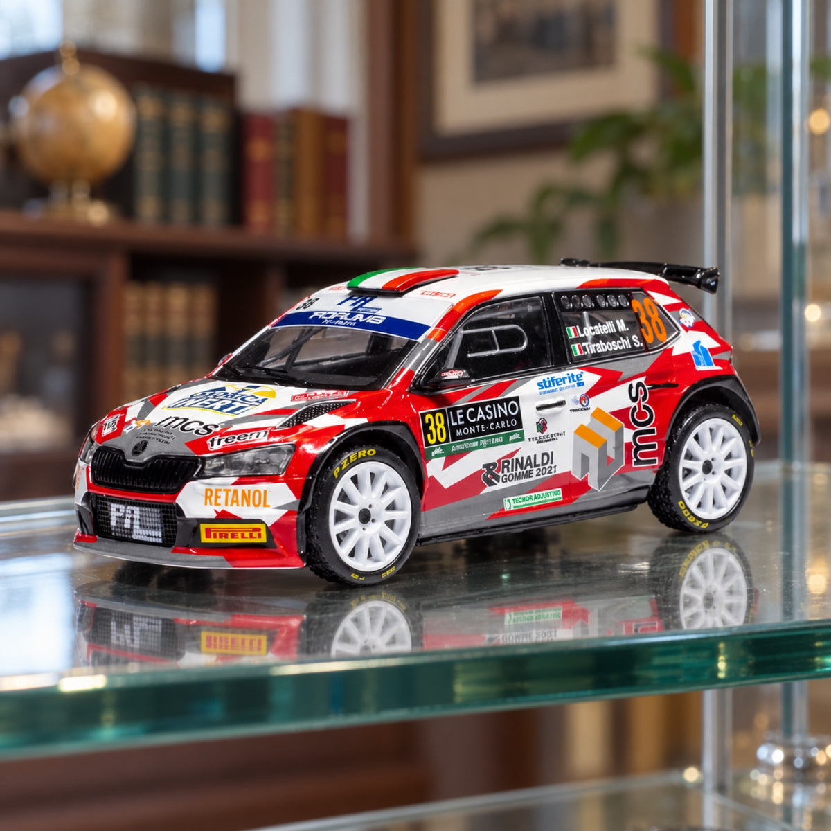 Model IXO Škoda Fabia Rally2 2024 nr 38 M. Locatelli – Rallye Monte Carlo – zdjęcie poglądowe (AI)