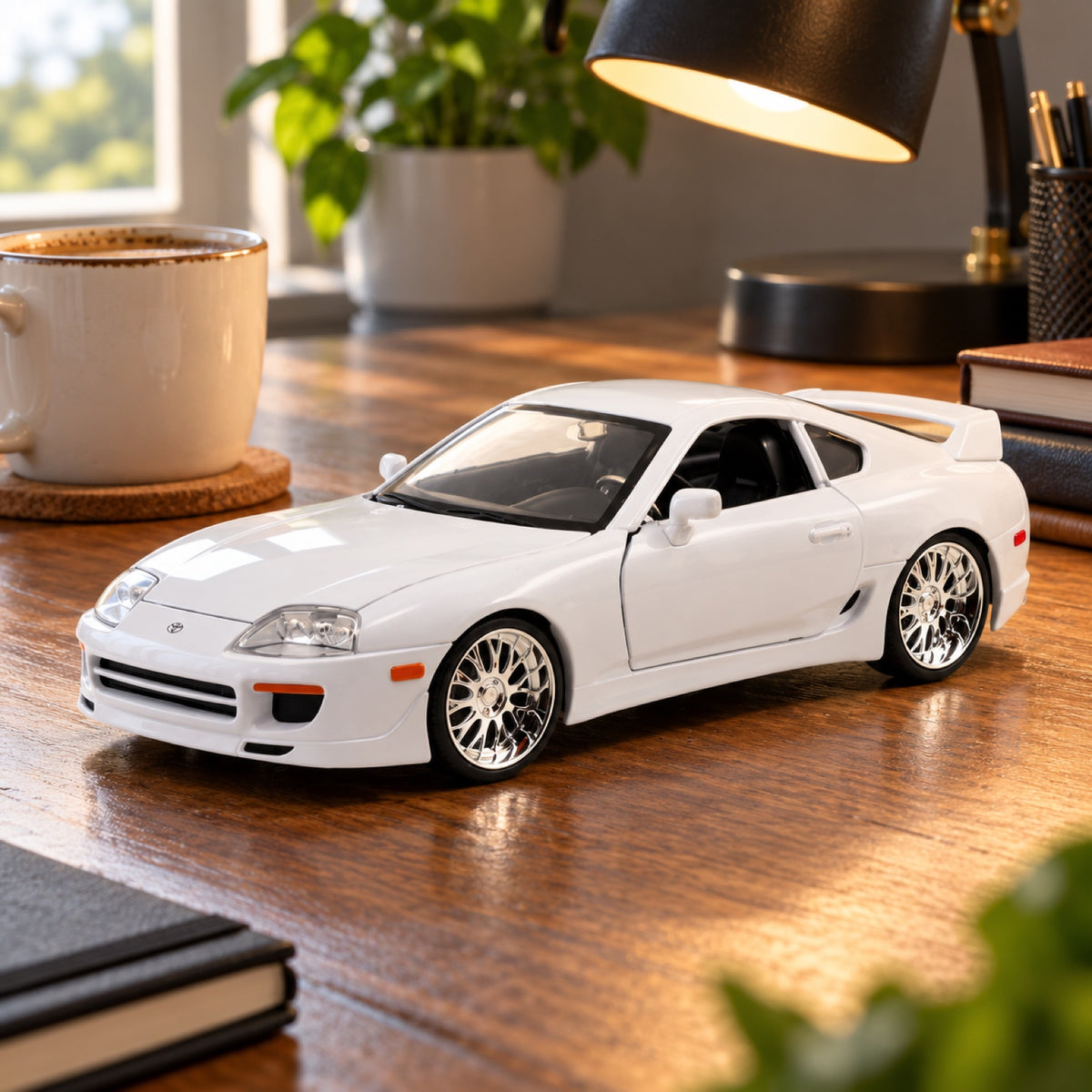 Model Szybcy i wściekli Toyota Supra 1995 1:24 – biały – zdjęcie poglądowe (AI)
