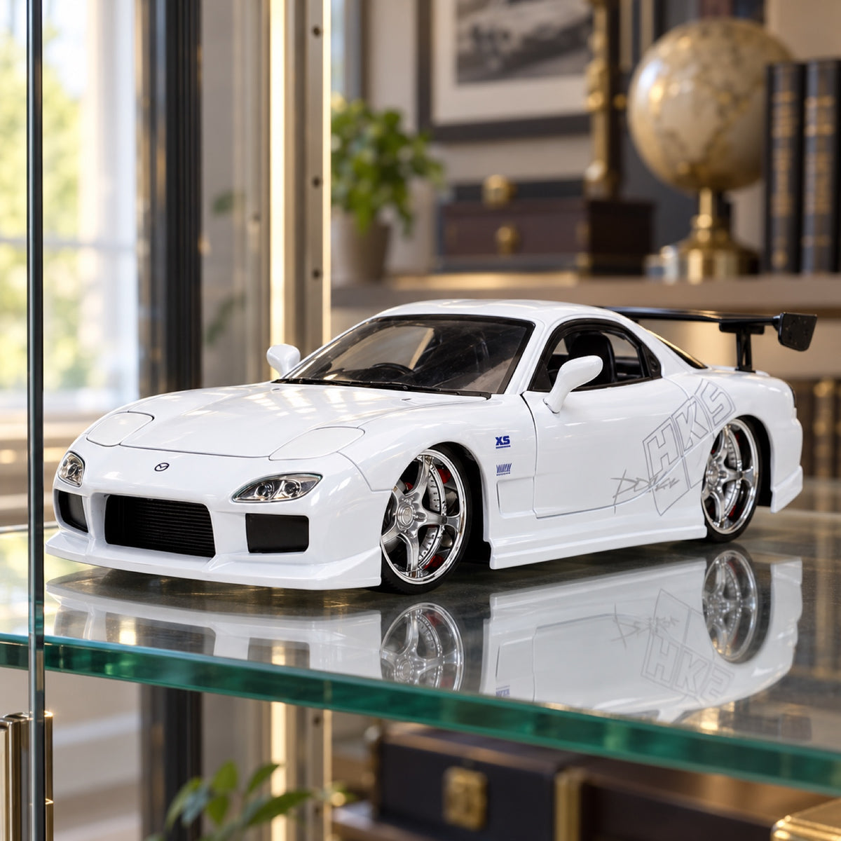 Model Szybcy i wściekli Mazda RX-7 – biały – zdjęcie poglądowe (AI)