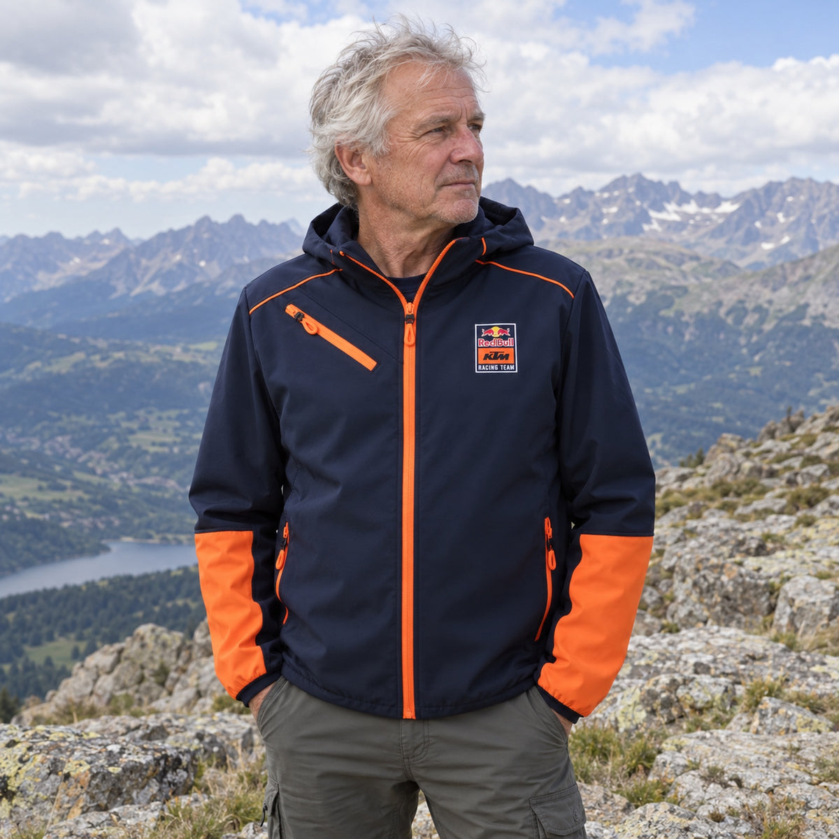 KTM Red Bull Racing GRID Softshell Jacket – Navy Blue – ilustrační foto (AI)