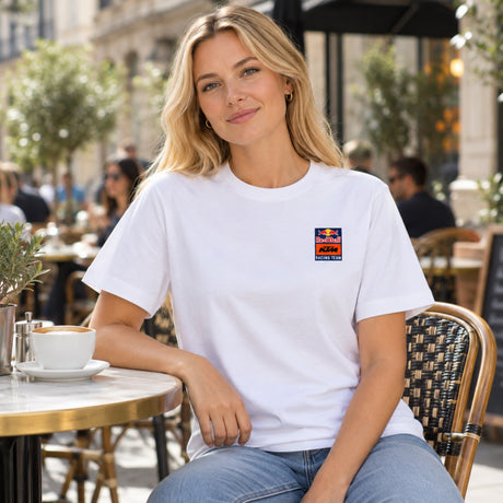 Koszulka casual KTM Red Bull Racing z logo – biała – zdjęcie poglądowe (AI)