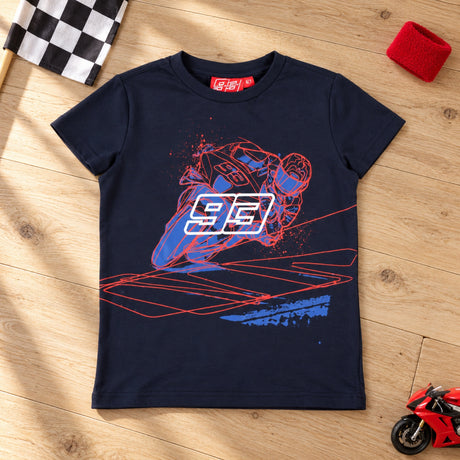 Marc Marquez Motorbike Kids' T-Shirt – Navy – 10–11 Years – illustrative photo (AI)