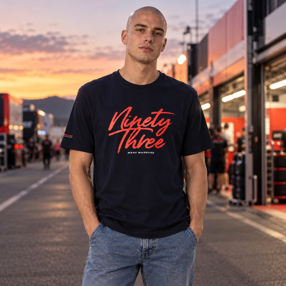 Męska koszulka Marc Marquez Ninetythree – granatowa – zdjęcie poglądowe (AI)