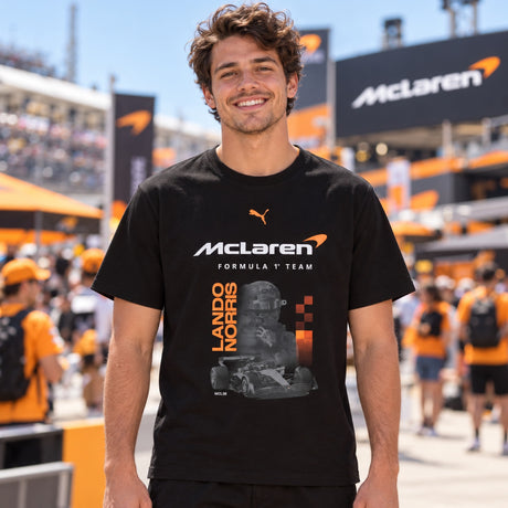 Koszulka Lando Norris McLaren F1 – czarna, edycja kibica – zdjęcie poglądowe (AI)
