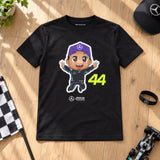Koszulka dziecięca Lewis Hamilton Mercedes-AMG F1 – czarna – 152 cm – zdjęcie poglądowe (AI)