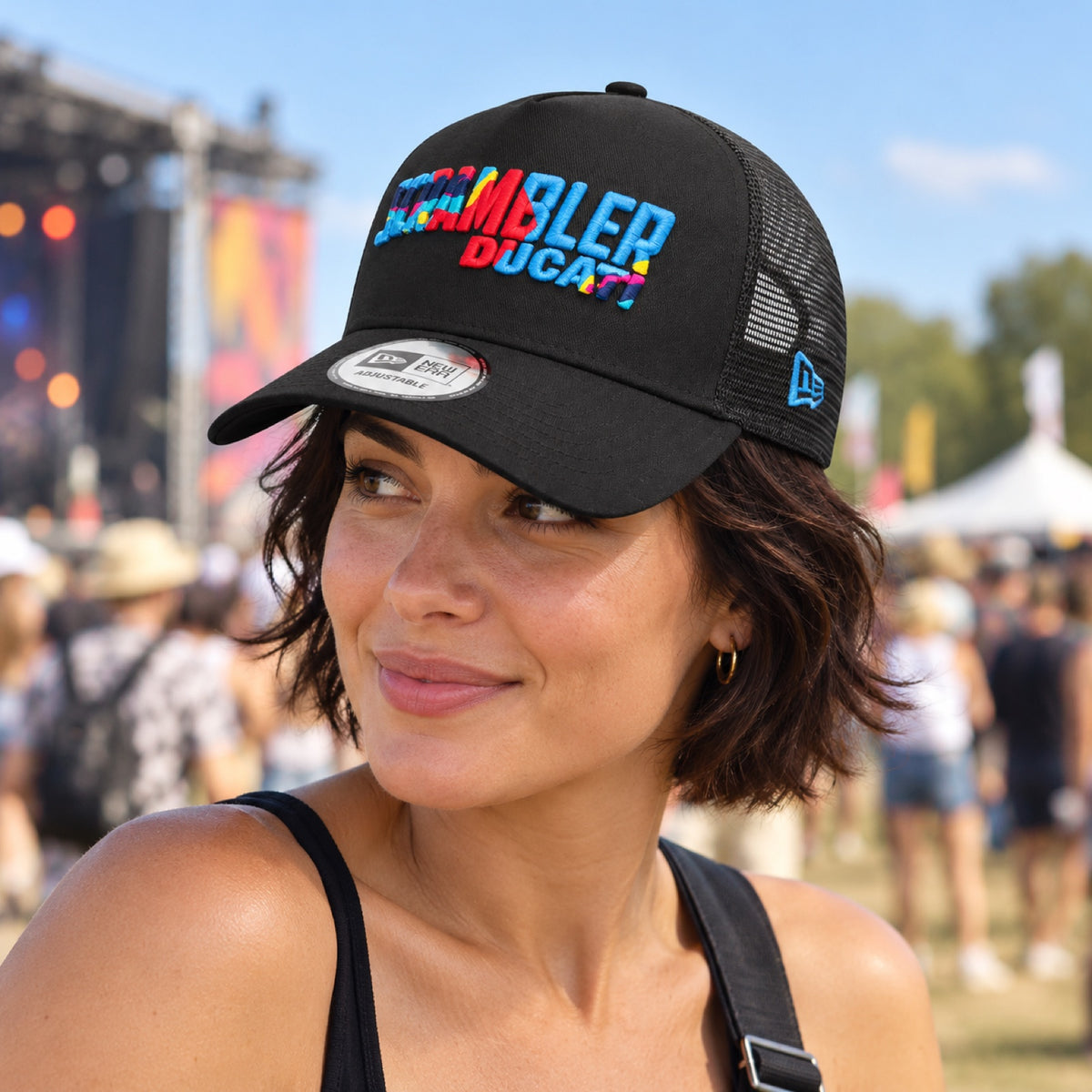 Ducati Scrambler E Frame Cap – Black – illustrative photo (AI)