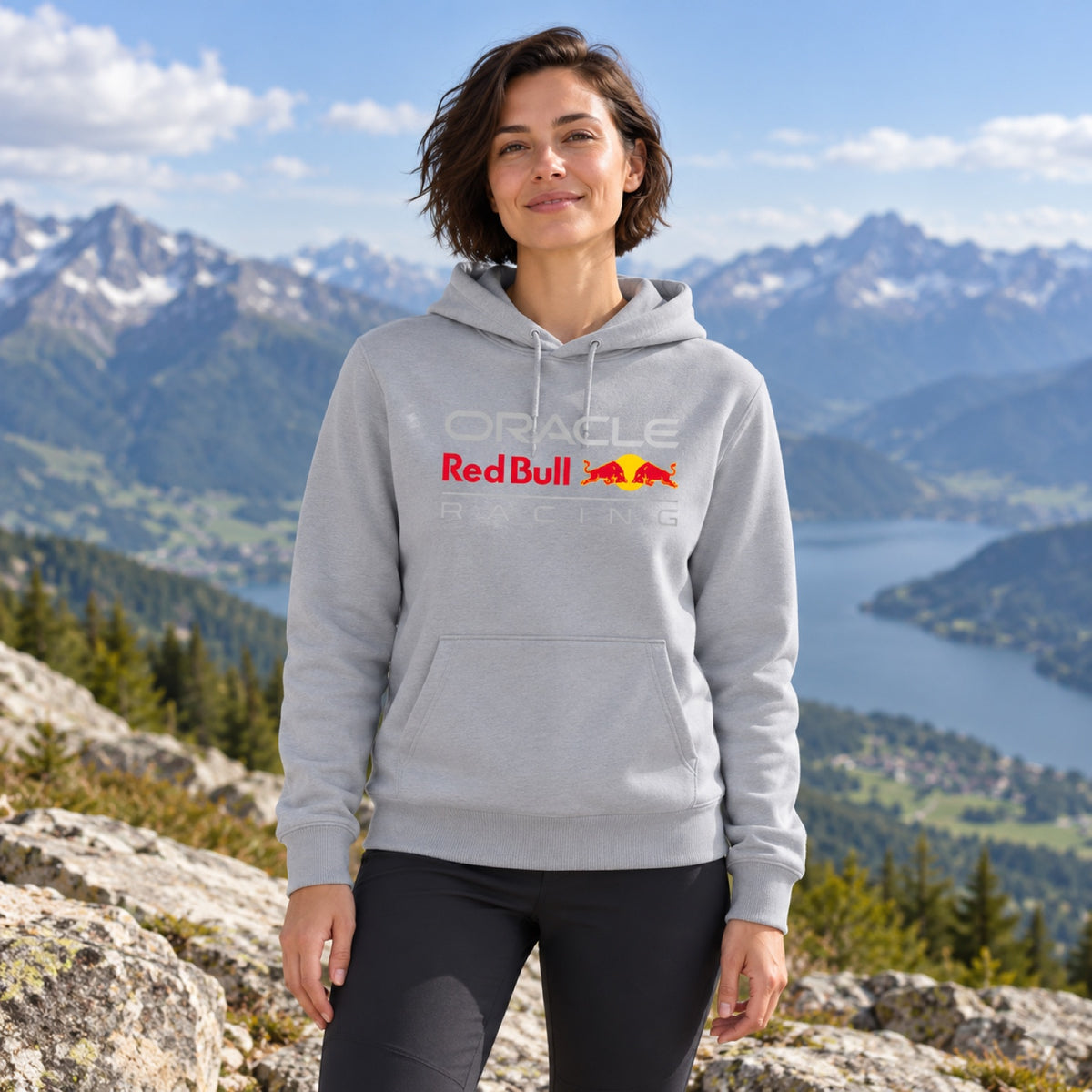 Oracle Red Bull Racing CORE Casual Logo Hoodie – Grey – illustrative photo (AI)