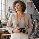 Peak Design Form Leather Camera Strap Short – Amber – illustrative photo (AI)