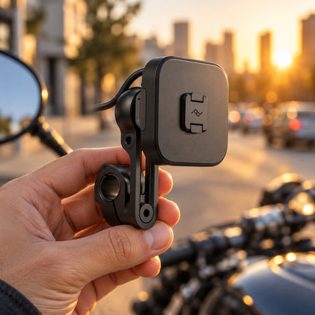 Peak Design Motorcycle Mount Mirror Mount Charging – Black – zdjęcie poglądowe (AI)