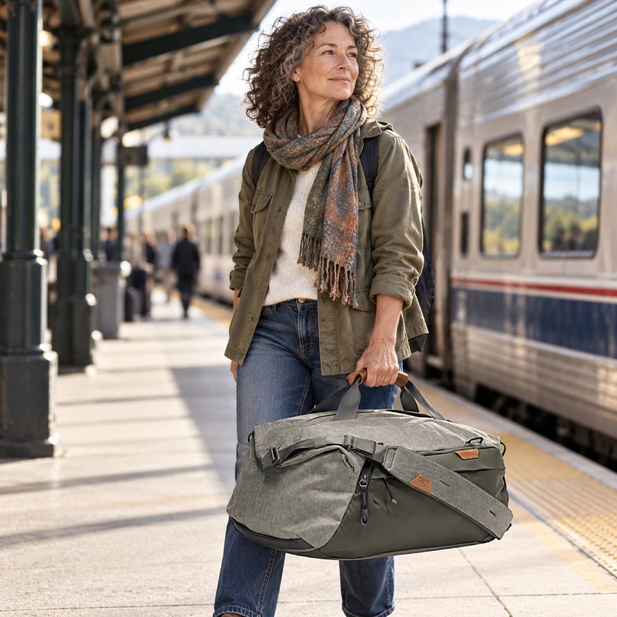 Peak Design Travel Duffel 50L – Sage – illustrative photo (AI)