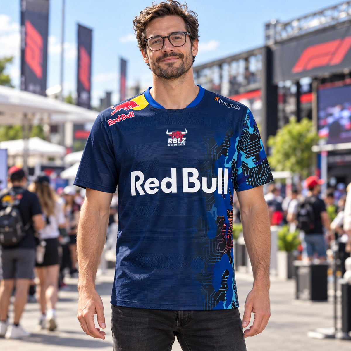 Koszulka Red Bull Leipzig RBLZ Gaming 23/24 – niebieska – zdjęcie poglądowe (AI)