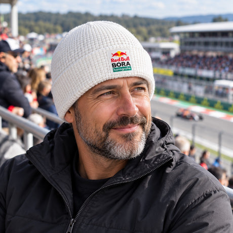 Red Bull Bora Hansgrohe Casual Beanie with Logo – White – illustrative photo (AI)