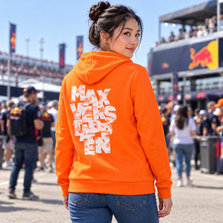 Bluza z kapturem Max Verstappen – Red Bull Racing F1 EXPRESS – pomarańczowa – zdjęcie poglądowe (AI)