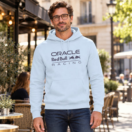 Bluza casual z kapturem Red Bull Racing F1 z logo ORBR – jasnoniebieska – zdjęcie poglądowe (AI)