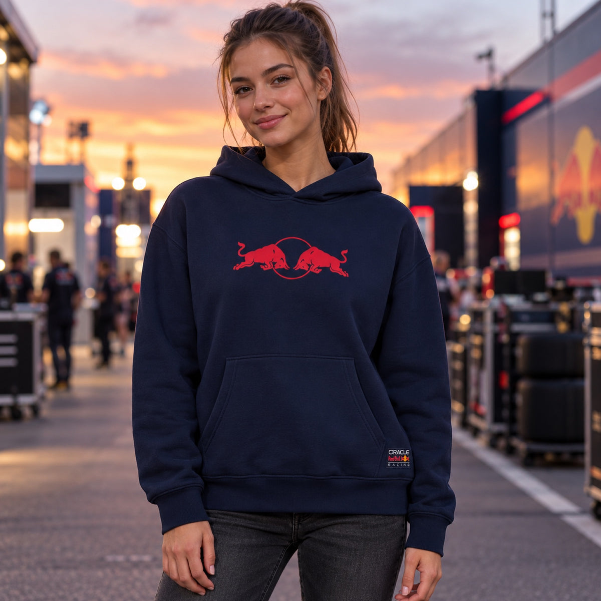 Oracle Red Bull Racing SPARK Edition Hoodie with Logo – Navy Blue – illustrative photo (AI)