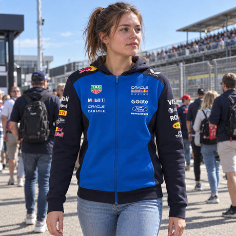 Oracle Red Bull Racing Team Zip Hoodie with Sponsor Logos – ilustrační foto 2 (AI)