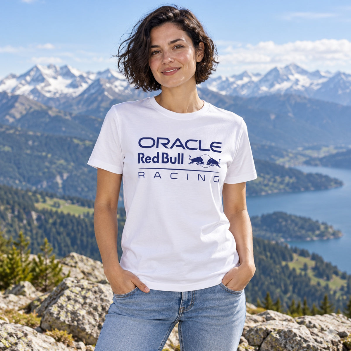 Oracle Red Bull Racing TONAL Edition T-Shirt with Logo – White – illustrative photo (AI)