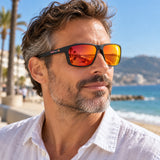 Red Bull Spect RAZE Sunglasses – Black, Orange Lenses – illustrative photo (AI)