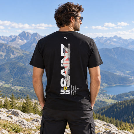 Carlos Sainz – Scuderia Ferrari F1 Fan T-Shirt – Black – illustrative photo (AI)