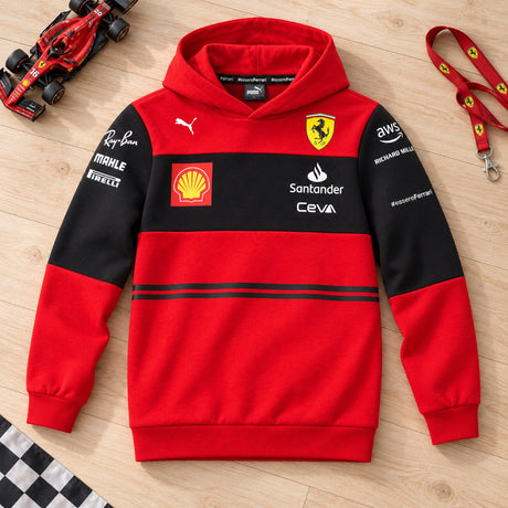 Dziecięca bluza zespołowa z kapturem Scuderia Ferrari F1 HOODED SF – zdjęcie poglądowe (AI)