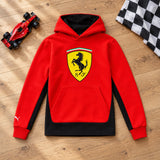 Scuderia Ferrari F1 Kids' Casual Hoodie with Large Logo – Red – 128 cm – illustrative photo (AI)