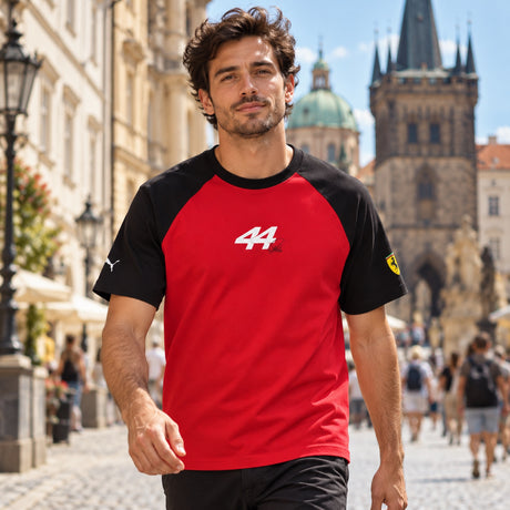 Koszulka Lewis Hamilton Scuderia Ferrari F1 x Puma – edycja kibica – zdjęcie poglądowe (AI)