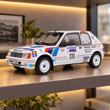 Model Solido Peugeot 205 GTI Colin McRae 1:18 – Lombard Rally 1988 – zdjęcie poglądowe (AI)