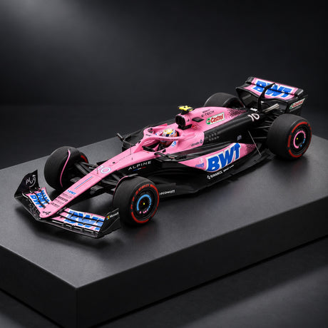 Model Spark BWT Alpine F1 Team A523 Pierre Gasly 1:18 – GP Bahrajnu 2023 – zdjęcie poglądowe (AI)