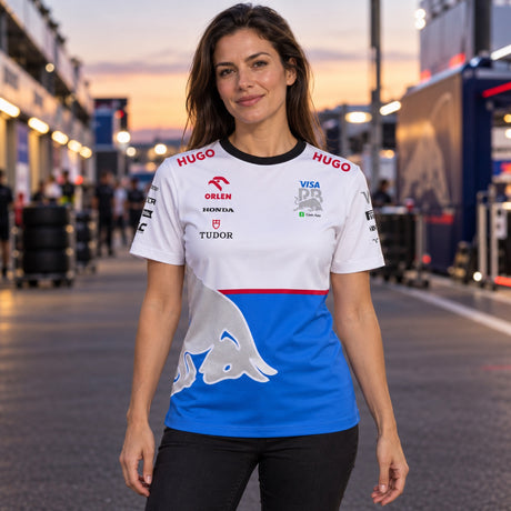 Damska koszulka zespołowa Visa Cash App RB F1 Team – zdjęcie poglądowe (AI)