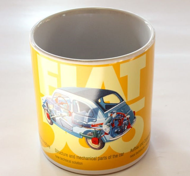 Fiat 500 ceramic mug yellow – official product