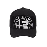 Czapka z daszkiem Alfa Romeo z dużym logo czarna