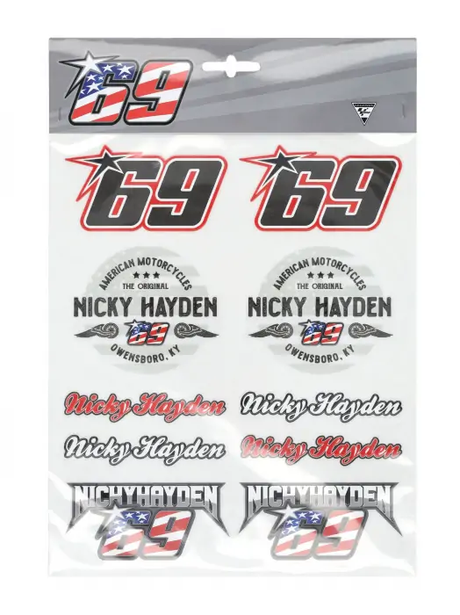 Nicky Hayden duży zestaw naklejek 69