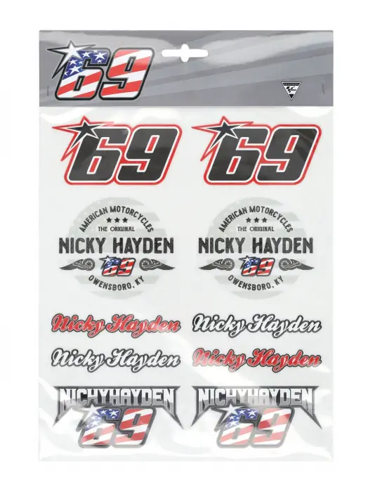 Nicky Hayden duży zestaw naklejek 69