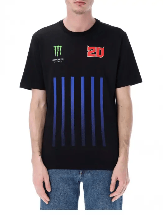 Koszulka Fabio Quartararo Monster Energy Stripes czarna