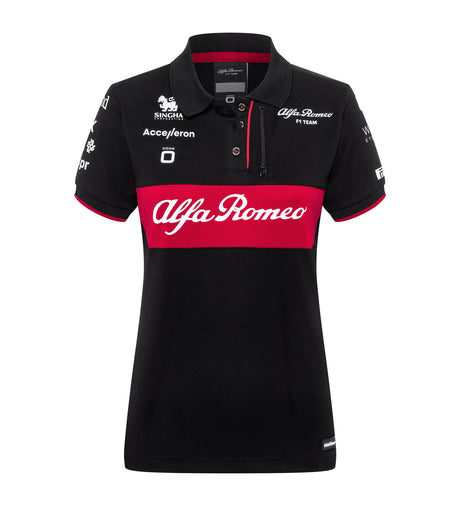 Damska koszulka polo zespołowa Alfa Romeo F1 Team czarna