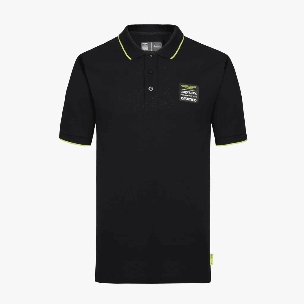 Koszulka polo Aston Martin F1 Team casual czarna