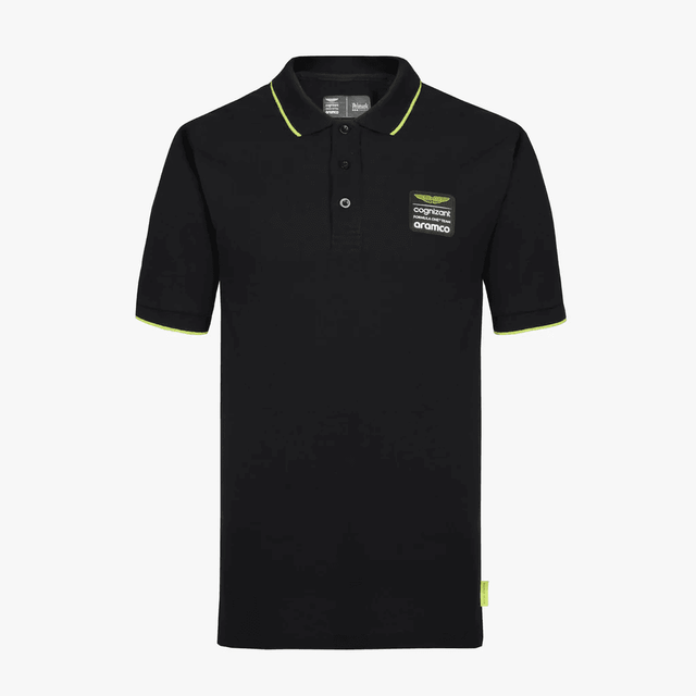 Koszulka polo Aston Martin F1 Team casual czarna