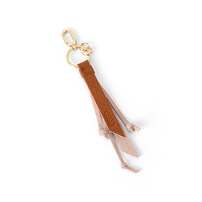 Audi Women's Leather Keyring with Tassels – Brown
